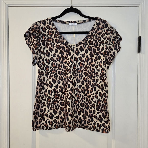 Ekouaer Cotton Leopard Print Sleeveless Pajama Sleepshirt Size Large NWT - Picture 1 of 10